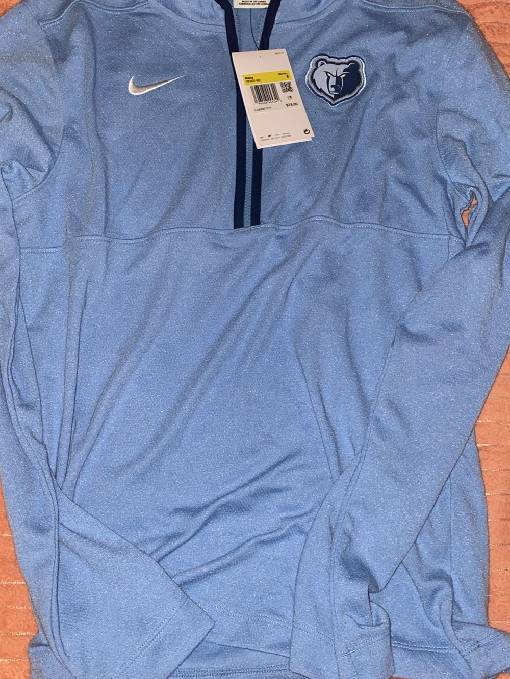 NBA Light Blue Pullover Hoodie with Memphis Grizzlies Patch
